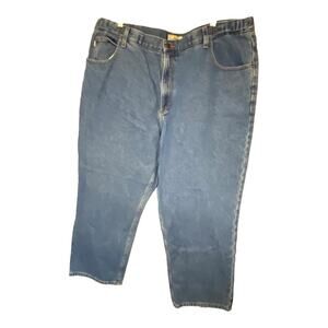 L.L. Bean Mens Size 42x28 Comfort Waist Jeans Blue Medium Wash Heavyweight Denim